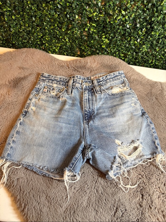 Ag Adriano Goldschmied Pants - AG Adriano Goldschmied Light Blue Distressed Denim Shorts Size 24